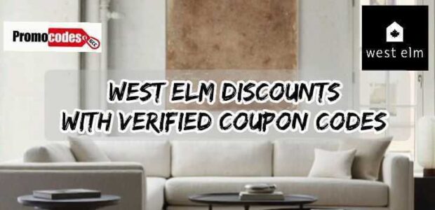 West Elm discounts with verified coupon codes on modern living room background.